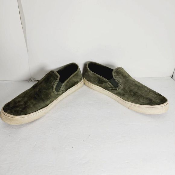 TORY BURCH Women's Jesse Size 10 M Green Suede Slip-On Flat Sneaker - Picture 5 of 12